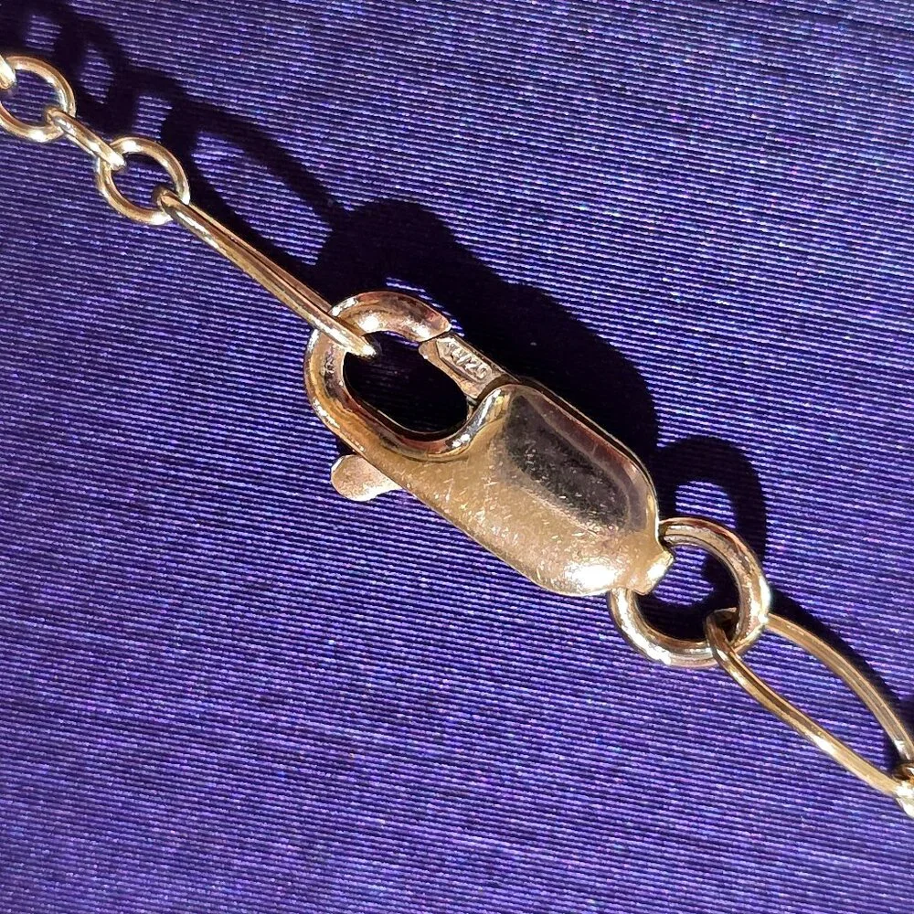 Artisan Peacock Purple Glass Pearl Amethyst Cat Eye Bead 14k / 20 Necklace 21